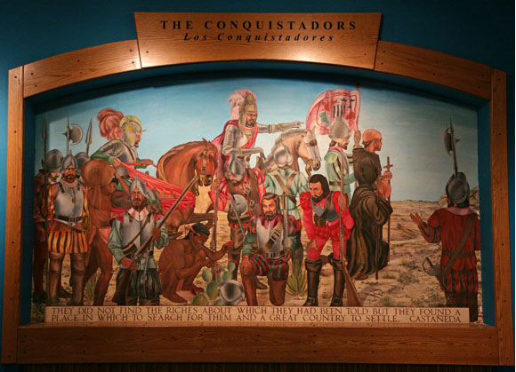 The massive foyer mural located at the UTEP Centennial Museum